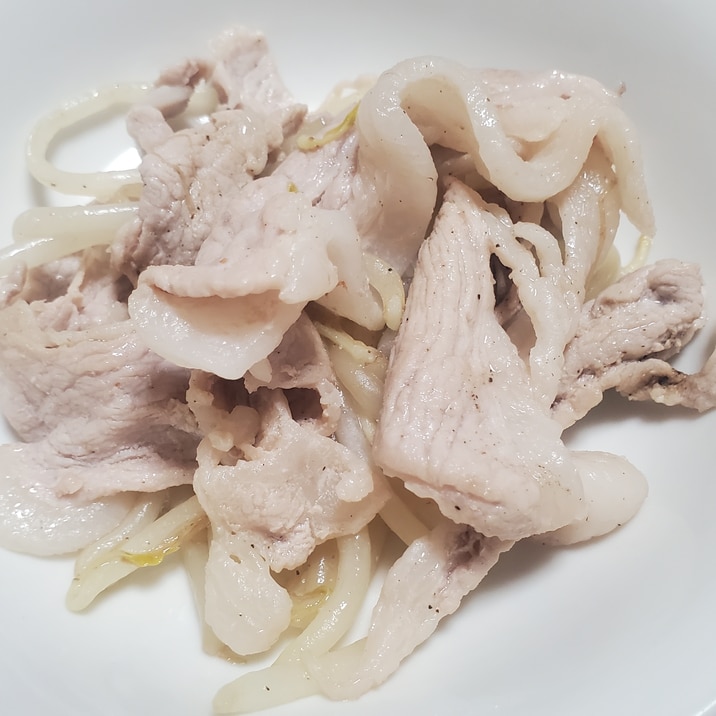 豚肉ともやしのにんにく炒め